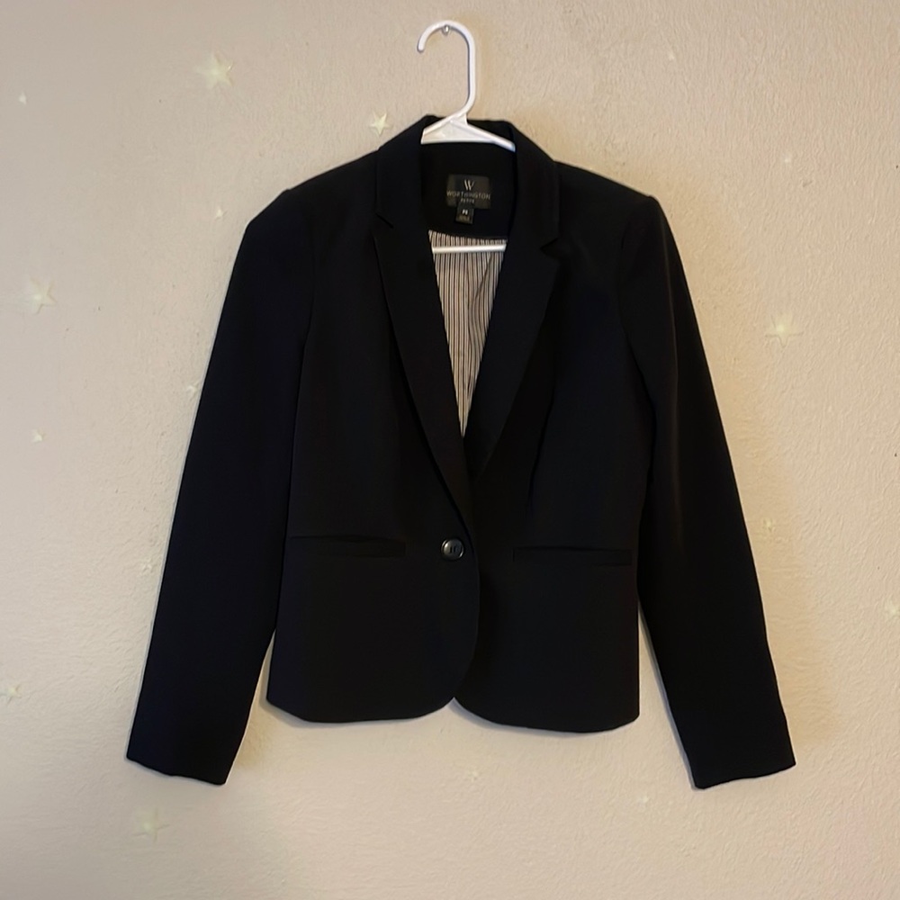 Worthington petite black blazer size PS